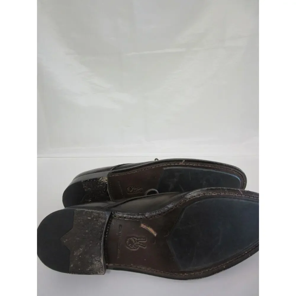 JOHN VARVATOS Brown Leather Lace Up 12M Preowned Excellent Soles Dress Shoes